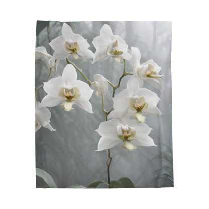 Velveteen Plush Blanket |Ghost Orchids | EI Home Decor - Image 18