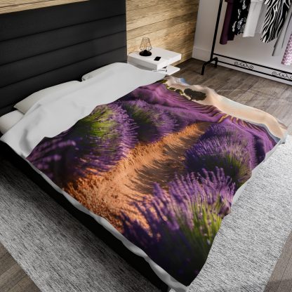 Lavender Field Plush Blanket | EI Home Decor - Image 4