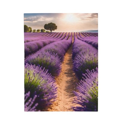 Lavender Field Plush Blanket | EI Home Decor - Image 10