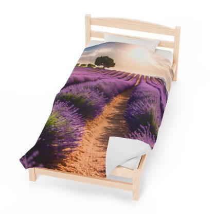 Lavender Field Plush Blanket | EI Home Decor - Image 5