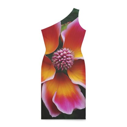 Radiant Blossom One-Shoulder Dress | EI Fashion Apparel - Image 2