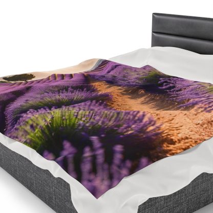 Lavender Field Plush Blanket | EI Home Decor - Image 7