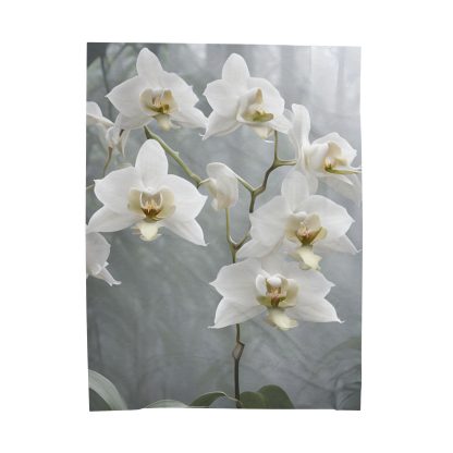 Velveteen Plush Blanket |Ghost Orchids | EI Home Decor - Image 2