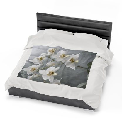 Velveteen Plush Blanket |Ghost Orchids | EI Home Decor - Image 22