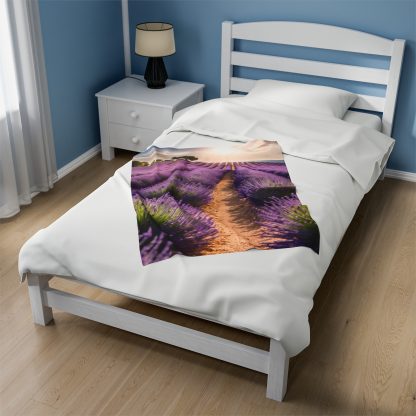 Lavender Field Plush Blanket | EI Home Decor - Image 9