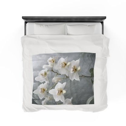 Velveteen Plush Blanket |Ghost Orchids | EI Home Decor - Image 24