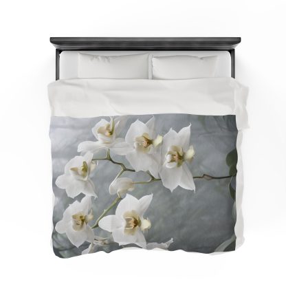 Velveteen Plush Blanket |Ghost Orchids | EI Home Decor - Image 8