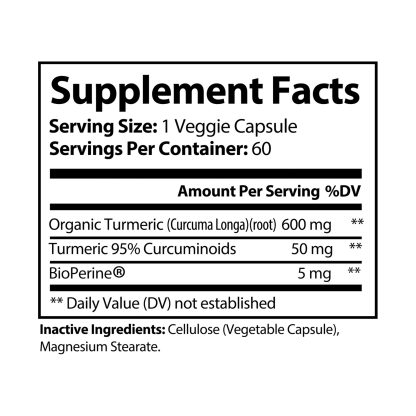 Turmeric with BioPerine® Supplement | 60 Capsules - Image 6