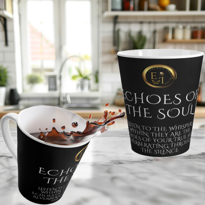 Echoes His Black Latte | 12oz Latte Mug | Sips of Serenity