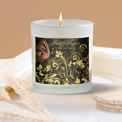 Amber Wood Essence Candle | Oakmoss and Amber | Luxury Frosted Candle 11oz