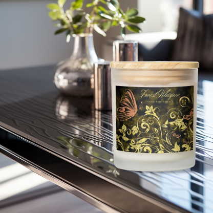 Amber Wood Essence Candle | Oakmoss and Amber | Luxury Frosted Candle 11oz - Image 2