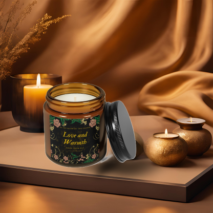 Spoken Serenity Love and Warmth Candle – 4oz Amber Jar - Image 10