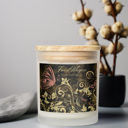 Desert Bloom Essence Luxury Candle | Cactus Flower + Jade | 11oz Frosted Glass - Image 3