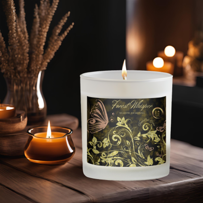 Meadow Awakening Luxury Candle | Fresh Cut Grass | 11oz Frosted Glass - Image 4