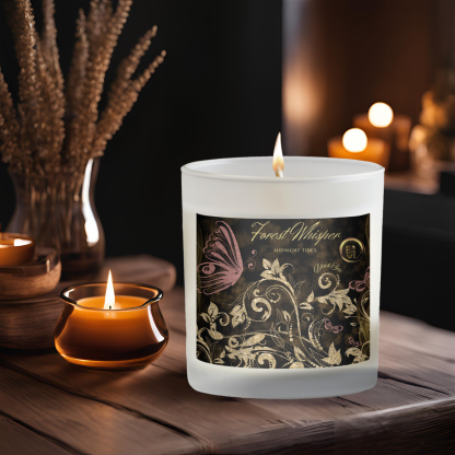 Midnight Tides Luxury Candle | Black Sea | 11oz Frosted Glass - Image 5