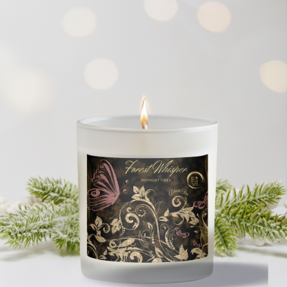 Midnight Tides Luxury Candle | Black Sea | 11oz Frosted Glass - Image 2