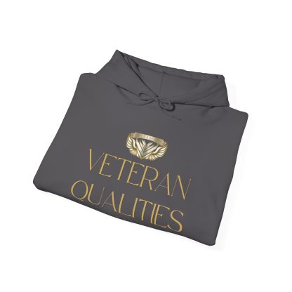 Veteran Qualities Leader Two | Charcoal Hoodie | Military and Service Tribute - Image 4