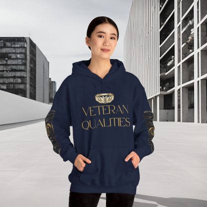 Veteran Qualities Leader Four | Navy Hoodie | Military and Service Tribute - Image 6