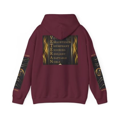 Veteran Qualities Warrior Five | Maroon Hoodie | Military and Service Tribute - Image 2