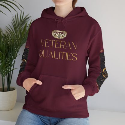 Veteran Qualities Leader Five | Maroon Hoodie | Military and Service Tribute - Image 13