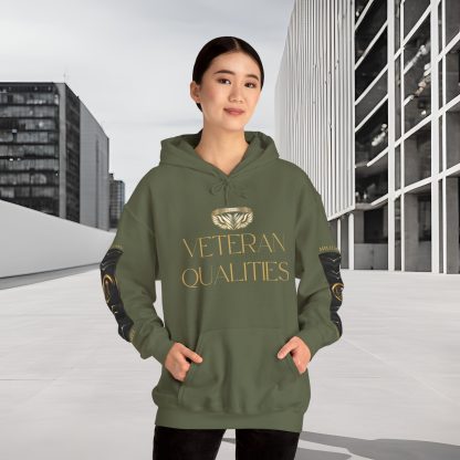 Veteran Qualities Warrior Three | MC Green Hoodie | Military and Service Tribute - Image 6