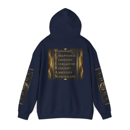 Veteran Qualities Leader Four | Navy Hoodie | Military and Service Tribute - Image 3