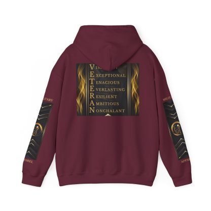 Veteran Qualities Leader Five | Maroon Hoodie | Military and Service Tribute - Image 2