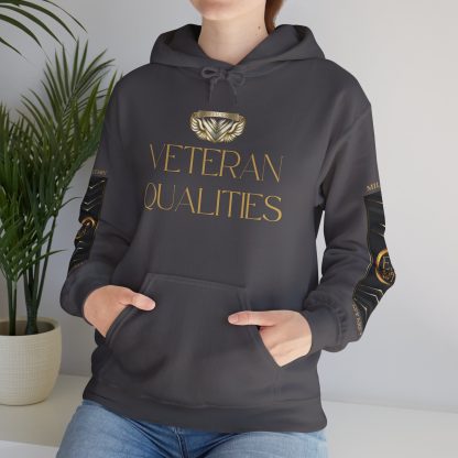 Veteran Qualities Serviceman Two | Charcoal Hoodie | Military and Service Tribute - Image 13