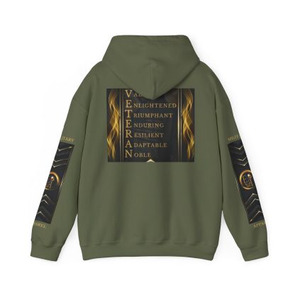 Veteran Qualities Warrior Three | MC Green Hoodie | Military and Service Tribute - Image 2