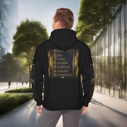 Veteran Qualities Serviceman One | Black Hoodie | Honor and Commitment - Image 10