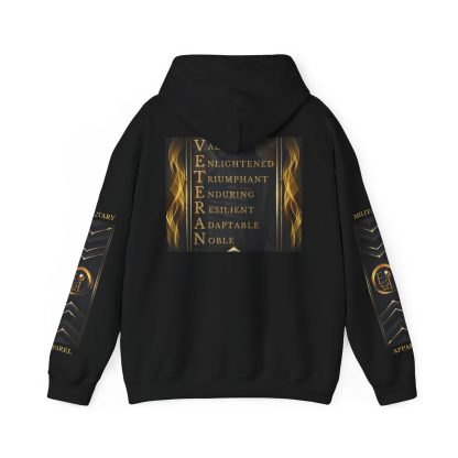 Veteran Qualities Warrior One | Black Hoodie | Strength and Resilience - Image 2