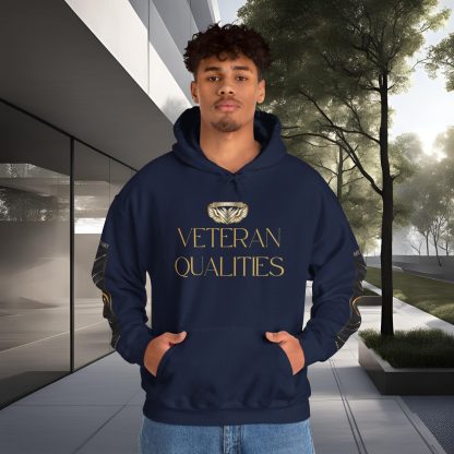 Veteran Qualities Leader Four | Navy Hoodie | Military and Service Tribute - Image 7