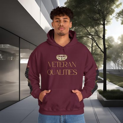 Veteran Qualities Warrior Five | Maroon Hoodie | Military and Service Tribute - Image 7