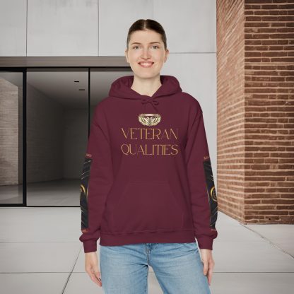 Veteran Qualities Serviceman Five | Maroon Hoodie | Military and Service Tribute - Image 8