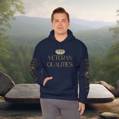 Veteran Qualities Warrior Four | Navy Hoodie | Military and Service Tribute - Image 9