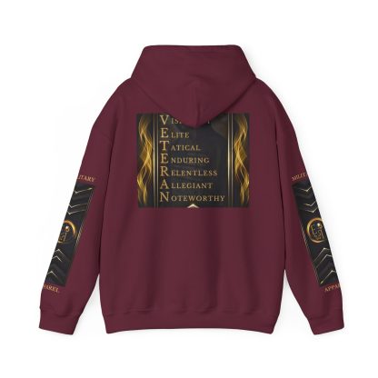 Veteran Qualities Serviceman Five | Maroon Hoodie | Military and Service Tribute - Image 2