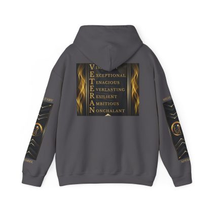 Veteran Qualities Leader Two | Charcoal Hoodie | Military and Service Tribute - Image 2