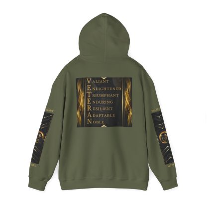 Veteran Qualities Warrior Three | MC Green Hoodie | Military and Service Tribute - Image 3