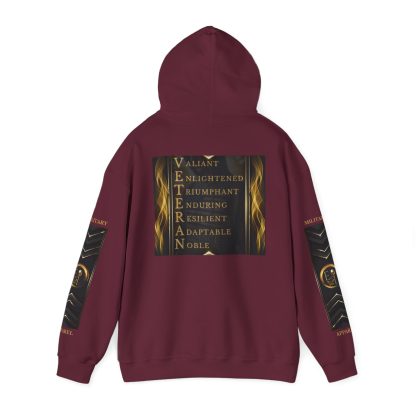 Veteran Qualities Warrior Five | Maroon Hoodie | Military and Service Tribute - Image 3