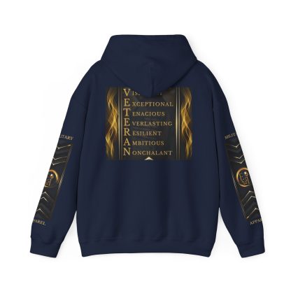 Veteran Qualities Leader Four | Navy Hoodie | Military and Service Tribute - Image 2