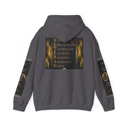 Veteran Qualities Warrior Two | Charcoal Hoodie | Military and Service Tribute - Image 2