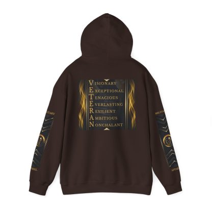 Veteran Qualities Leader Six | DC Chocolate Hoodie | Military and Service Tribute - Image 3