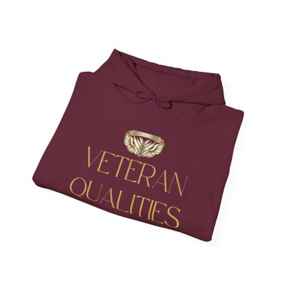 Veteran Qualities Leader Five | Maroon Hoodie | Military and Service Tribute - Image 4