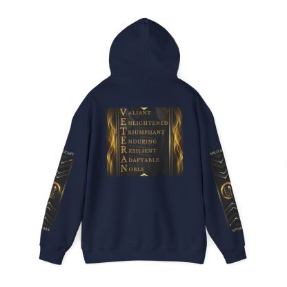 Veteran Qualities Warrior Four | Navy Hoodie | Military and Service Tribute - Image 3