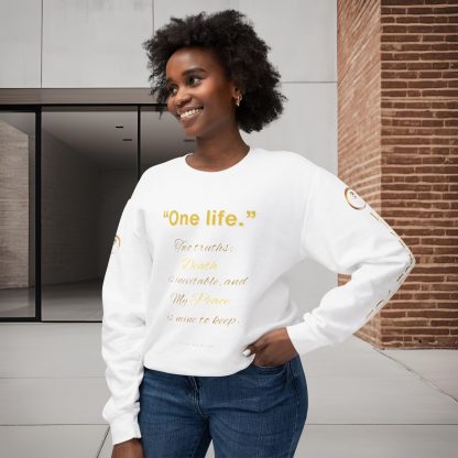 One Life Sweatshirt White | The Timeless Edition | EI Apparel - Image 3