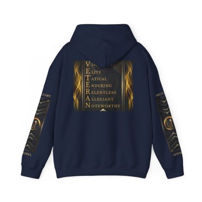 Veteran Qualities Serviceman Four | Navy Hoodie | Military and Service Tribute - Image 2