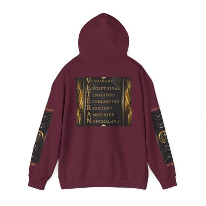 Veteran Qualities Leader Five | Maroon Hoodie | Military and Service Tribute - Image 3