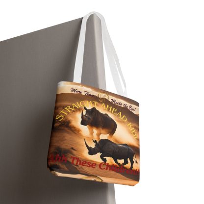 Wildlife Tote Bag | Straight Ahead Kid Rhino Bag | AOP Tote - Image 24