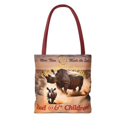 Humorous Rhino Tote Bag | Get Home Now Rhino Bag | AOP Tote - Image 10