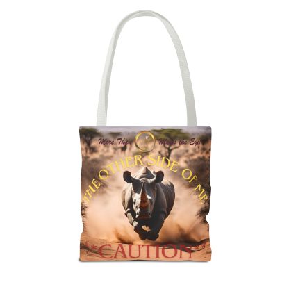 Bold Caution Tote Bag | Other Side of Me Rhino Tote | AOP Tote - Image 18